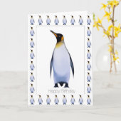 Carte d'anniversaire joyeuse de Penguin (Fleur jaune)