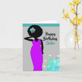Carte d'anniversaire joyeuse de Soeur Africaine Am (Fleur jaune)