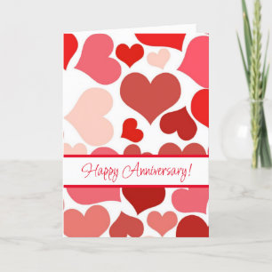 Carte d'anniversaire joyeuse des Coeurs rouges