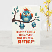 Carte d'anniversaire Joyeuse des Oiseaux Bleus (Fleur jaune)