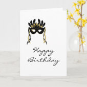 Carte d'anniversaire joyeuse du Masque Arlequin (Fleur jaune)