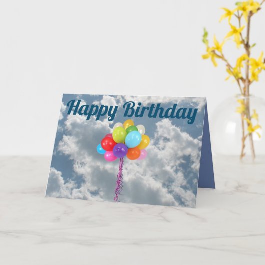 Carte d'anniversaire joyeuse en blanc (Fleur jaune)