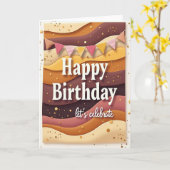Carte d'anniversaire joyeuse en couches (Fleur jaune)