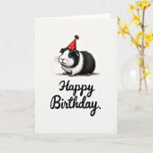 Carte d'anniversaire joyeuse et duveteuse (Fleur jaune)