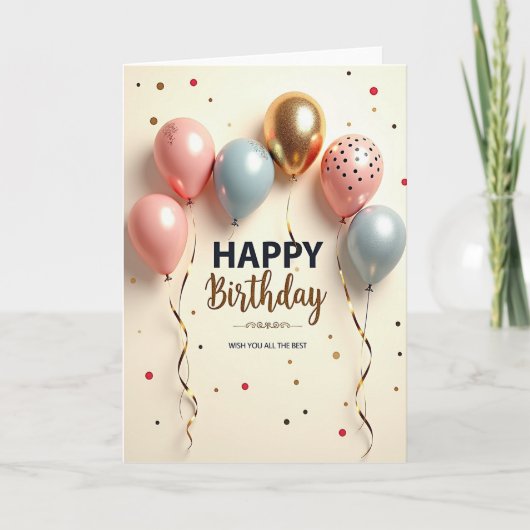 Carte d'anniversaire joyeuse et flottante (Devant)