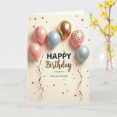 Carte d'anniversaire joyeuse et flottante (Fleur jaune)