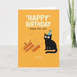 Carte d'anniversaire joyeuse et ludique Chat mig