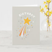 Carte d'anniversaire Joyeuse Étoile Éclatée (Fleur jaune)
