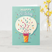 Carte d'anniversaire Joyeuse Explosion (Fleur jaune)