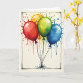 Carte d'anniversaire Joyeuse Explosion (Fleur jaune)