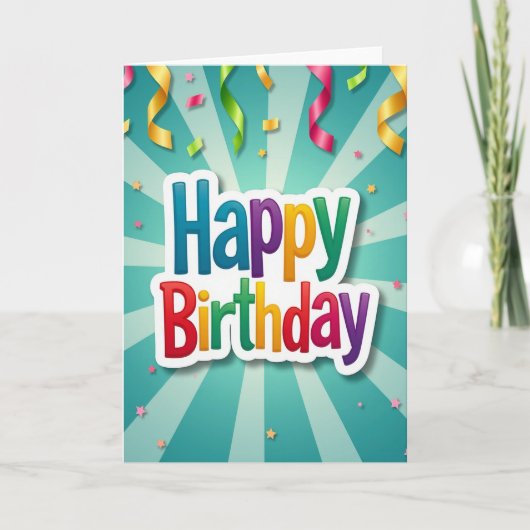 Carte d'anniversaire Joyeuse Explosion de Soleil (Devant)