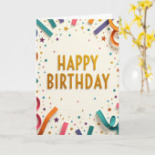 Carte d'anniversaire Joyeuse Fête (Fleur jaune)