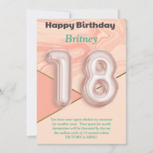 Carte d'anniversaire joyeuse filles de dix-huit an