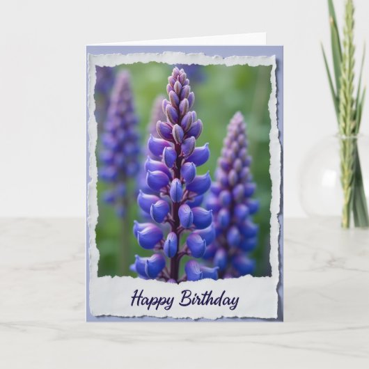 Carte d'anniversaire Joyeuse Fleur Bleue (Devant)