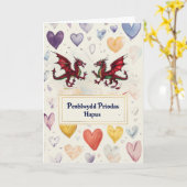 Carte d'anniversaire joyeuse galloise (Fleur jaune)