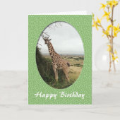 Carte d'anniversaire joyeuse girafe (Fleur jaune)