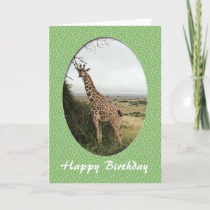 Carte d'anniversaire joyeuse girafe