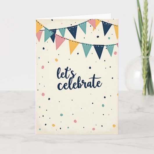 Carte d'anniversaire Joyeuse Guirlande (Devant)