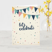 Carte d'anniversaire Joyeuse Guirlande (Fleur jaune)
