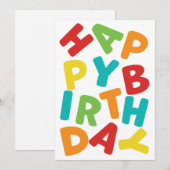 Carte d'anniversaire joyeuse - Lettres jumelées (Devant / Derrière)