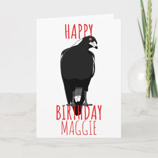 Carte d'anniversaire joyeuse magpie australienne (Devant)