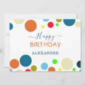 Carte d'anniversaire joyeuse multicolore personnal (Devant)