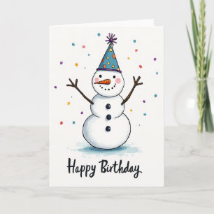 Carte d'anniversaire Joyeuse Neige