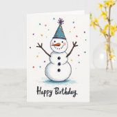 Carte d'anniversaire Joyeuse Neige (Fleur jaune)