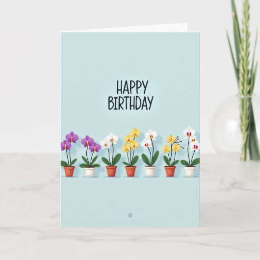 Carte d'anniversaire Joyeuse Orchidée (Devant)