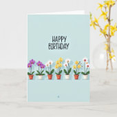 Carte d'anniversaire Joyeuse Orchidée (Fleur jaune)