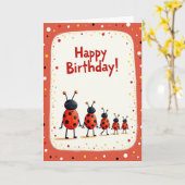 Carte d'anniversaire Joyeuse Parade de Bugs (Fleur jaune)