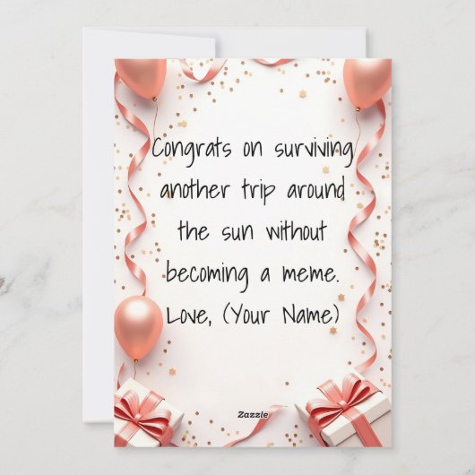 Carte d'anniversaire joyeuse personnalisable - Per (Dos)