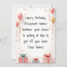 Carte d'anniversaire joyeuse personnalisable - Per