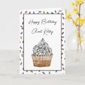 Carte d'anniversaire joyeuse personnalisée pour un (Fleur jaune)