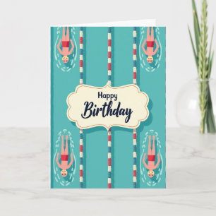 Carte d'anniversaire Joyeuse Piscine