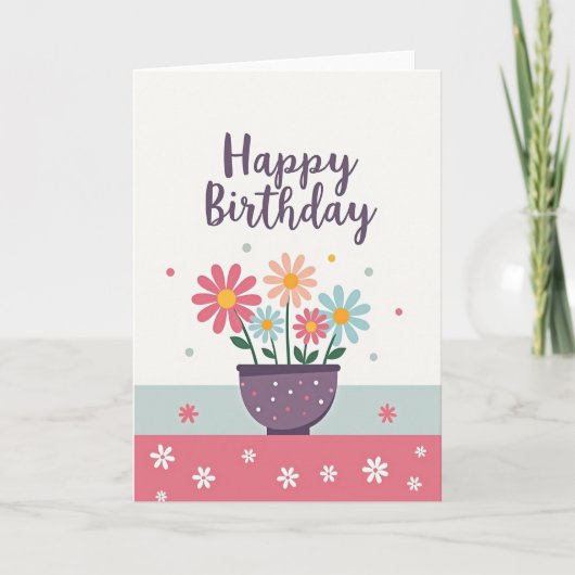 Carte d'anniversaire joyeuse Pot de polka (Devant)