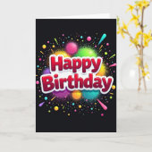 Carte d'anniversaire Joyeuse Poudre (Fleur jaune)
