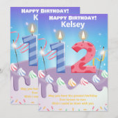 Carte d'anniversaire joyeuse pour 12 ans personnal (Devant / Derrière)