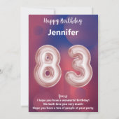 Carte d'anniversaire joyeuse pour 83 ans - Élégant (Dos)