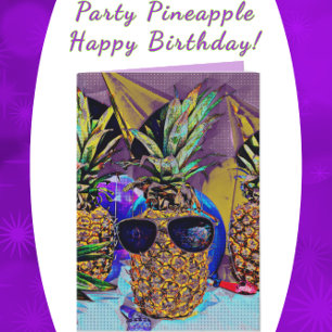 Carte d'anniversaire joyeuse pour ananas de fête