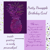 Carte d'anniversaire joyeuse pour ananas lumineux