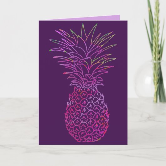 Carte d'anniversaire joyeuse pour ananas lumineux (Devant)