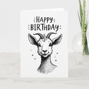 Carte d'anniversaire joyeuse pour animal cornu