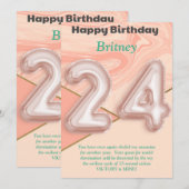 Carte d'anniversaire joyeuse pour filles de 24 ans (Devant / Derrière)