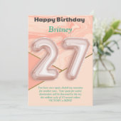 Carte d'anniversaire joyeuse pour filles de 27 ans (Debout devant)