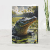 Carte d'anniversaire joyeuse pour hommes Alligator (Devant)