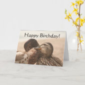 Carte d'anniversaire joyeuse pour les canards (Fleur jaune)