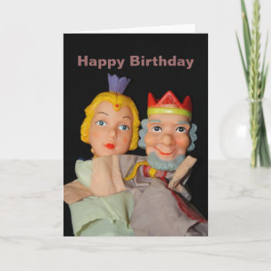 Carte d'anniversaire joyeuse pour les marionnettes