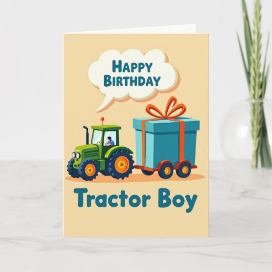 Carte d'anniversaire joyeuse pour tracteur (Devant)
