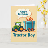 Carte d'anniversaire joyeuse pour tracteur (Fleur jaune)